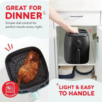 Dash Tasti-Crisp™ Air Fryer - AirCrisp® Technology - Compact Design with Adjustable Temperature Control - Nonstick Fry Basket & Auto Shut-Off Feature - 2.6 Quarts - Black