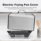 Electric Skillet Cover Electric Frying Pan Cover Heavy Duty Waterproof Heat-Resistant Nylon Covers Case for bella Make Take Oven Grill/for Crux Electric Skillet (Silver)