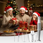 Immersion Blender Handheld Corded Hand Blenders Set 1100W, Trigger Variable Speed 5 in 1 Stick Emulsifier with Chopper, Whisk and Frother for Soup, Baby Food and Smoothies, White
