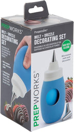 PrepWorks Melt + Drizzle Decorating Set - Versatile Kit for Dazzling Desserts & Pastries - Perfect for Melting, Drizzling, and Decorating - Create Stunning Treats with Ease (Blue)
