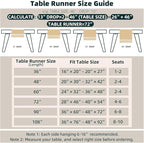 FEXIA Boho Table Runner for Thanksgiving Home Decor 48 Inches Long Farmhouse Rustic Table Runner Cream & Brown Macrame(Without Tassel) for Dining Bedroom Decor Rustic Bridal Shower (12x48 Inches)
