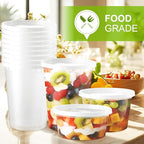 NEEBAKE 75 Sets 12oz Deli-Containers-with-Lids-Airtight-Plastic-Food-Storage-Containers-with-Lids-Soup-Slime-Overnight-Oat-To-Go-Containers