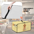 Easter Egg Bunny Cross Print Toaster Oven Cover for Kitchen Countertop Decor, Easter Kitchen Small Appliance Dust Cover Microwave Oven Protector, Yellow, (Small-14.5*18.46*9 inches)