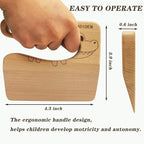 Wooden Kids Knife for Cooking,Kid Safe Knives,Kitchen Toy,Chopper,Vegetable and Fruit Cutter (For 2-8 Years Old)