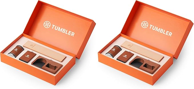 Tumbler Rolling Knife Sharpener Starter Set - Knife Sharpening Made Easy - Complete Gift Set (Pack of 2)
