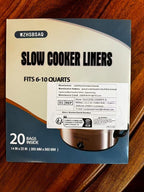 Slow Cooker Liners, 20-Pack Cooking BagsOversized Disposable Pot Liner Plastic Bags, Fits 6QT to 10QTFor Slow Cooker Cooking Tray, 14-Inch x 22-Inch, 20 Liners (20)