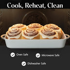 BIA Cordon Bleu Taos Rect Baker, Set of 2-6 Qt & 4 Qt Porcelain Dishes with Handles, Classic Style for Family Cooking & Entertaining, Great for Gifting - Microwave, Oven & Dishwasher Safe Bakeware