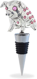 Cheers Pig Metal Wine Stopper - Elegant Vacuum Seal Reusable Animal Farm Life Wine Bottle Stopper, Airtight Leak Proof Bottle Topper Cork Plug, Cute Home Decor & Bar Tool Accessory Unique Gift
