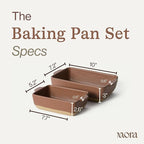 Mora Ceramic Set of 2 Baking Dishes For Casserole, Banana Bread, Brownies, Broiling, Roasting, and Baking. 7x11 in and Loaf Pans - Porcelain Serving Bakeware from Oven to Table. Freezer Safe - Terracotta