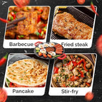 Non-Stick Electric Indoor Grill Pan, 11-15.74in Electric Griddle Nonstick, Multi-functional Korean Electric Indoor Grill, Smokeless Portable Electric Gril (36cm/14.2in)