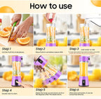 Cordless Personal Size Portable Blender - 380Ml Blender Smoothies and Shakes, BPA Free Traveling Juice Cup with Powerful Blending, Freshly Squeezed in Sports/Travel/Home, Mother's Day