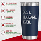 TEEZWONDER Christmas Anniversary Birthday Gifts for Husband from Wife - Stainless Steel Insulated Coffee Tumbler with Lid 20 oz - Anniversary Wedding Gifts for Him Men, Cool Stuff for Men
