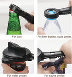 Jar Opener for Seniors, 4-in-1 Adjustable Lid Opener with Non-Slip Grip, Includes Magnetic Hook & Rubber Gripper, Suitable for Jars, Bottles and Beer Caps, Perfect for Arthritis and Weak Hands