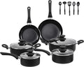 BECIGAR Black Ceramic Pots and Pans Set, 15PCS Nonstick Set Ceramic Cookware Set, Nonstick Pan Pots and Pans Set Non Stick Cookware set