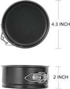 Hiware 4-Inch Mini Springform Pan Set - 4 Piece Small Nonstick Cheesecake Pan for Mini Cheesecakes, Pizzas and Quiches