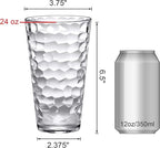 Amazing Abby - Iceberg - 24-Ounce Plastic Tumblers (Set of 8), Plastic Drinking Glasses, All-Clear High-Balls, Reusable Cups, Stackable, BPA-Free, Shatter-Proof, Dishwasher-Safe