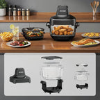 AIRMSEN Potable Glass Air Fryer Non-Toxic, 4.8QT & 1.3QT, 4 Presets & Manual Control, 140–450℉ Precise Heat, 95% Less Oil, Auto-Pause & Resume, Microwave & Dishwasher Safe