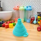 Blue Collapsible Funnel Silicone Material Large Diameter Long Neck Leakage Funnels for Water Liquid Protein Powder Transfer Specialty Tools and Gadgets