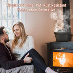 Cast iron Humidifier Seasonal Wood Stove Steamer with Sauce Pot, Camping Grill Essential, Non-Toxic Cast Iron Kitchenware for Indoor/Outdoor Use