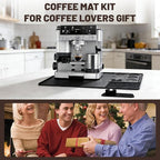 4-in-1 Coffee Maker Mat for Ninja Luxe Cafe Machine ES601 & ES701, Silicone Top Mat + Coffee Bar Mat + Espresso Tamping Mat + Tamping Base -Waterproof Bar Accessories