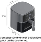 Chefman Air Fryer – 6 QT Compact Airfryer for Quick & Easy Meals, Features Hi-Fry Technology for Extra Crisp, Easy-View Window, Touch Controls with 4 Presets, Nonstick & Dishwasher Safe Basket - Grey