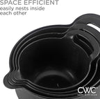 COOK WITH COLOR Nesting Plastic Mixing Bowl Set with Pour Spouts and Handles, Black Speckled, 4 Piece Non-Slip