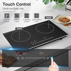 VBGK Double Induction Cooktop,4000W 2 burner induction cooktop,110V Hot Plate Electric Burner Portable Induction cooktop 2 burner with LCD Touch Screen 9 Levels Settings Child Safety Lock & Timer