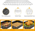Roasting Pan with Rack, 15.75x11.02’’ Baking Pan for Oven with Rack & Silicon Hand Clip & Oilbrush, Heavy Duty Dishwasher Safe Rectangular Lasagna Pan with Handle for Turkey, Dark Grey