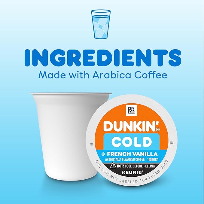 Dunkin' Cold French Vanilla Flavored Coffee, 60 Keurig K-Cups