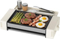 HBN Indoor Grill and Electric Griddle, 3-in-1 Smokeless Indoor Grill with Grill Rack & Nonstick Griddle & Sausage Grill Korean BBQ grill for Kitchen, Dishwasher Safe, 400F (Beige)