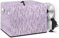 Purple Lavender Flower Print Meat Slicer Cover with Organizer Pocket, Fit for Elite for Standard Meat Slicer, Dust-proof Slicer Machine for Home Food Slicer, 16x13x13 Inch (Only Cover)