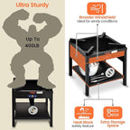 ARC 64QT Stainless Steel Seafood Boiling Turkey Fryer Kit with Strainer and Propane Stove with 200,000BTU, Stainless Steel Crawfish Boil Pot and Burner for Outdoors Cooking and Steaming, Non-Assembly