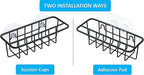 TESOT Sink Caddy Sponge Holder for Kitchen Sink Dish Cloth Hanger 2 Suspension Options(Suction Cups and Adhesive Hook), SUS304 Stainless Steel, Black