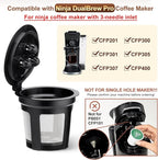 5 Pack Ninja Reusable Coffee Pods: Reusable K Cups for Ninja Coffee Maker - Refillable Coffee Filters for 3-Needle Ninja DualBrew Pro CFP200 CFP201 CFP300 CFP301 CFP305 CFP400（Only for 3-Hole Version)