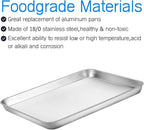 Baking Sheets Set of 2, Bastwe 16 inch Cookie Sheets & Stainless Steel Baking Pans & Toaster Oven Tray Pans, Rectangle Size 15.95L x 11.97W x 1H inch, Non Toxic & Healthy, Mirror Finish & Rust Free
