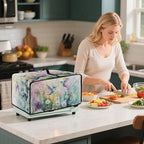 Watercolor Hummingbirds Daisy Print Toaster Oven Dust Cover, Heavy Duty Heat-resistant Microwave Oven Cover, Anti Fingerprint Air Fryer Covers (Small-14.5 * 18.46 * 9 inches)