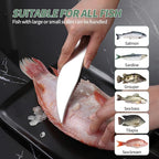 4 PCS Fish Scaler, Stainless Steel Fish Scale Remover, Fish Descaler Tool with Serrated Blade Design, Ideal for Home, Kitchen, Seafood Markets, and Professional Use