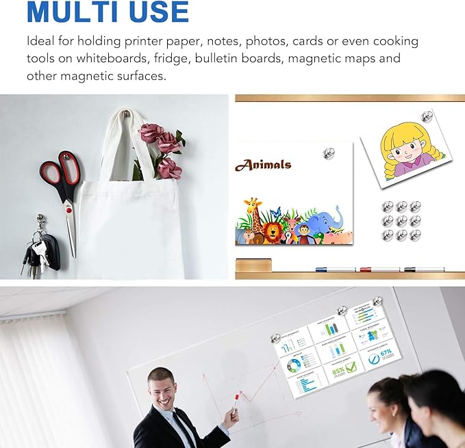 LOVIMAG Fridge Magnets 30Pcs Refrigerator Whiteboard Small Strong Magnet Classroom Kitchen Accessories Decorative Locker Set Decor Must Haves Office Calendar Refrigerador Magnetic Cute Crafts Silver