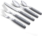 ANNOVA Silverware Set, Retro/Rivet Colorful Stainless Steel Tableware Kitchen Flatware Set Utensils, Includes Dinner Knives, Forks, Spoons, Salad Forks & Dessert Spoons (Gray, 20 Pieces)