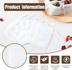 300 PCS Disposable Tea Bags for Loose Leaf Tea, Empty Tea Filter Bags with Drawstring, Fillable Tea Infuser Sachets Suitable for Coffee, Loose Tea, Spice, Herb and More (3.54 x 2.75 inches)