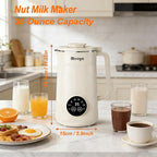8 in 1 Nut Milk Maker Machine, 35oz（1L） Automatic Soy Bean Milk Maker with 10 Blades, Homemade Almond/Oat/Nut/Juice, Plant-Based Milk Blender, 12H Delay, Self-Cleaning, 2H Keep Warm and Boil Water