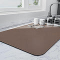 Ecotrim - Dish Drying Mat for Kitchen Counter | Coffee Bar Mat for Countertops | Heat Resistant Drainer Mat with Non-slip Rubber Backed | Hide Stain Kitchen Absorbent Draining Mat | Brown 16"x24"