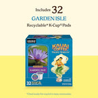Kauai Coffee K-Cup Pods for Keurig Brewers – Arabica Coffee, 10% Hawaiian – Medium Roast, Bright Aroma With Light Floral Notes – Garden Isle, 1 Pack of 32 Single Serve K-Cups
