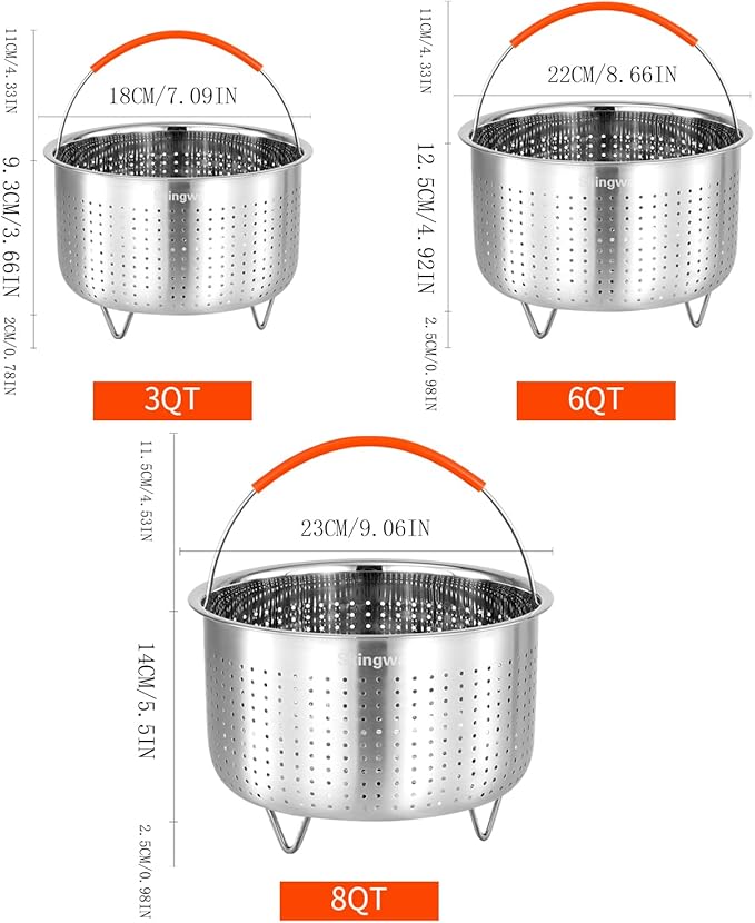 Steamer Basket for Instant Pot, Stainless Steel Vegetable Steamer Basket Insert for Pots