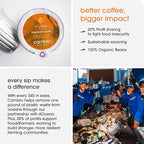 Cambio Roasters Organic Decaf Coffee Keurig KCups, Lower Acid Decaf Coffee K Cups for Any Time of Day, The Only Aluminum Medium Roast Pods Compatible with Keurig, Organic Coffee K Cups, 10 count