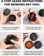 2.5" Grinder [Aluminum] 3-Piece 4-Parts Grinder for Kitchen Spice with Top Storage, Anti-jamming Teeth & Large Bottom Chamber