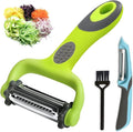 Bestac 3-in-1 Multifunctional Fruit & Vegetable Peeler - Stainless Steel Blade for Peeling/Julienning/Slicing Non-Slip Handle Ideal for Potatoes/Cucumbers/Apples Home Kitchen Daily Use (3)