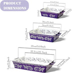 Domini Casserole Dishes for Oven, Ceramic Baking Dishes for Oven Set of 3, Lasagna Pan Deep, Baking Pan Set Square Casserole Dish Set with Handles for Baking, Pattern Purple(14.6+11.4+8.5inch)Christmas