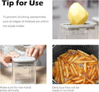 4-in-1 French Fry Cutter Potato Slicer with Container Manual Vegetable Chopper with 4 Blades Potato Cutter for Fries Apple Slicer & Onion Dicer
