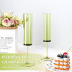 12 PCS Green Champagne Flutes Plastic 5.4OZ Clear Acrylic Champagne Glasses Long Stem Champagne Flutes Sparkling Wine Glasses Sage Green Champagne Glasses FOR Wedding Cocktail Cups Cava Prosecco